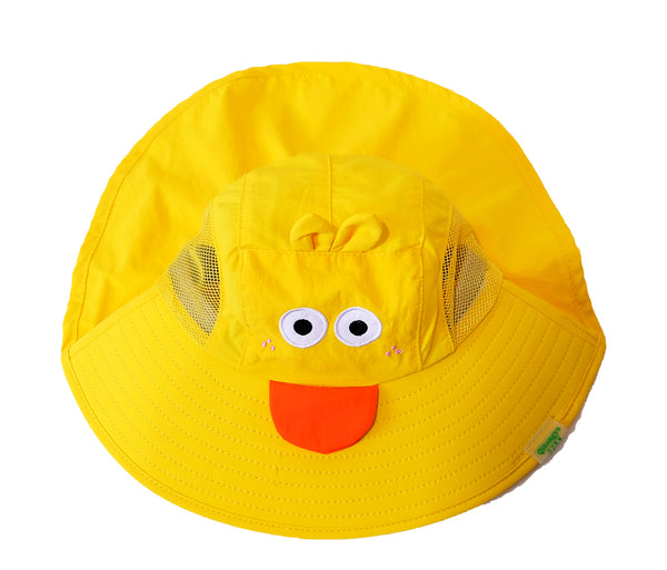 TIPY TIPY TAP UNISEX POLYSTER TAIL CARTOON SUN PROTECTION CAP WITH WHISTLE - YELLOW