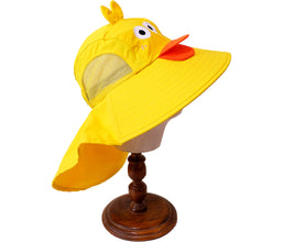 TIPY TIPY TAP UNISEX POLYSTER TAIL CARTOON SUN PROTECTION CAP WITH WHISTLE - YELLOW