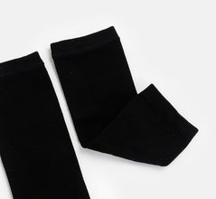 TIPY TIPY TAP SET OF 2 SOLID LEG WARMERS WITH SOCKS - BLACK & WHITE