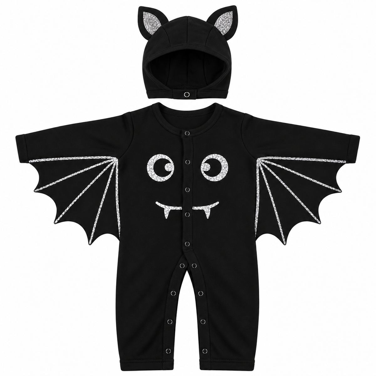 TIPY TIPY TAP BAT ROMPER COSTUME WITH CAP - BLACK