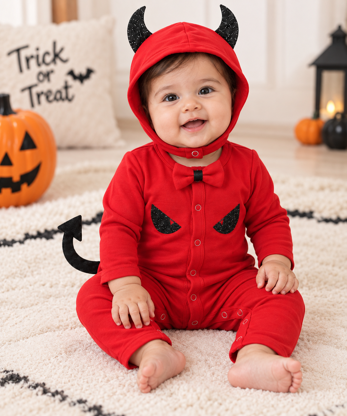TIPY TIPY TAP DEVIL ROMPER COSTUME WITH CAP - RED