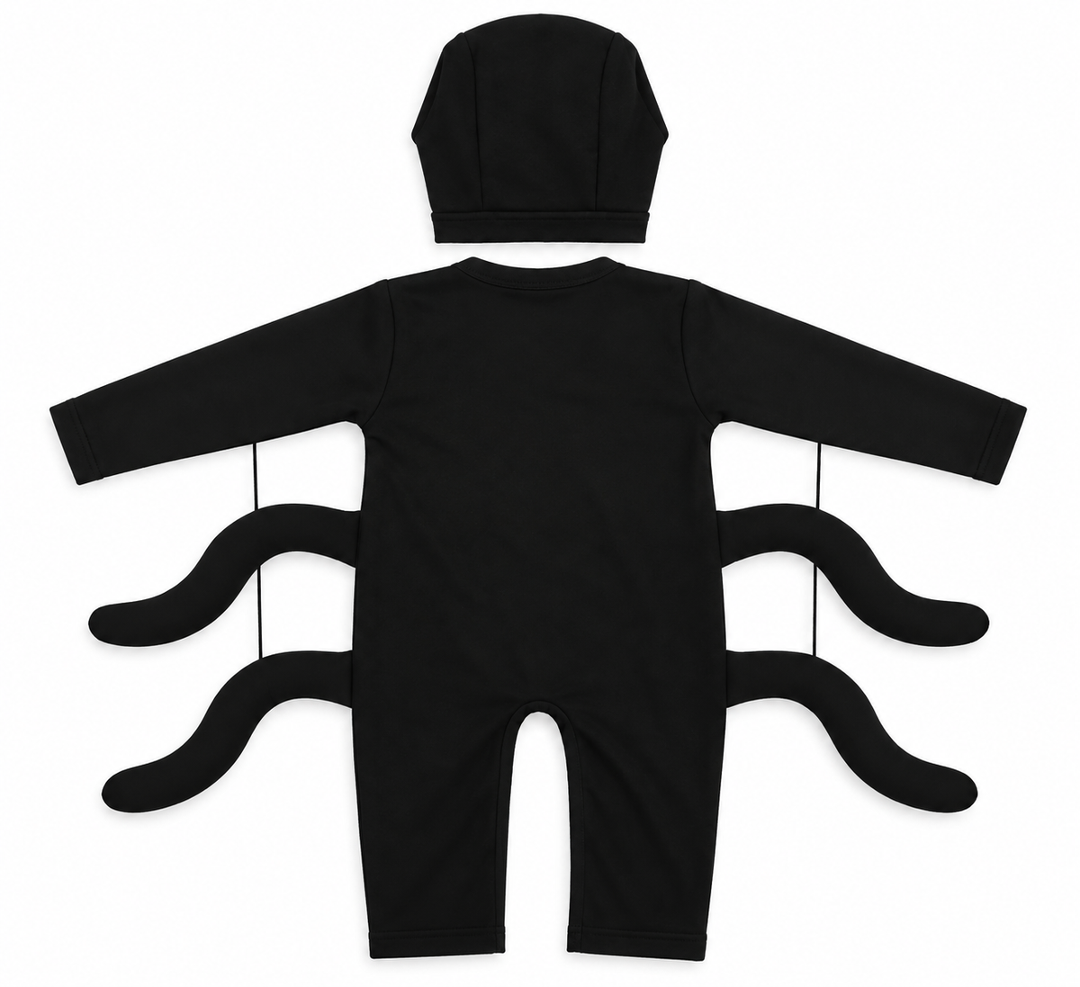 TIPY TIPY TAP SPIDER ROMPER COSTUME WITH CAP - BLACK