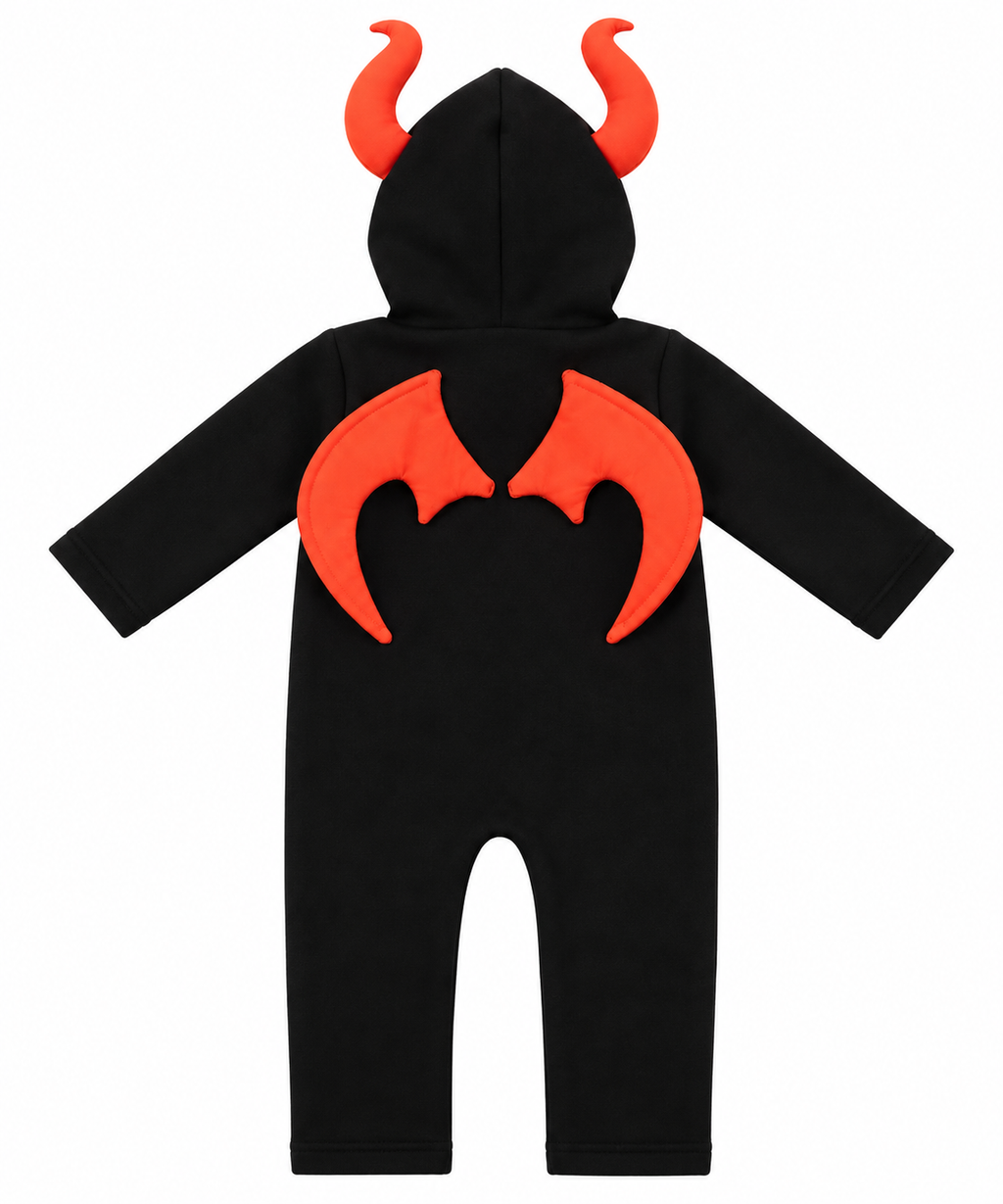 TIPY TIPY TAP PUMPKIN HOODED ROMPER COSTUME - BLACK
