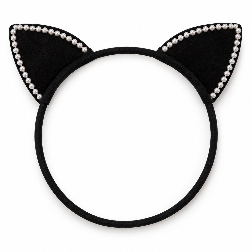 TIPY TIPY TAP CAT BODYSUIT DRESS WITH HAIRBAND AND BOW CHOKER - BLACK