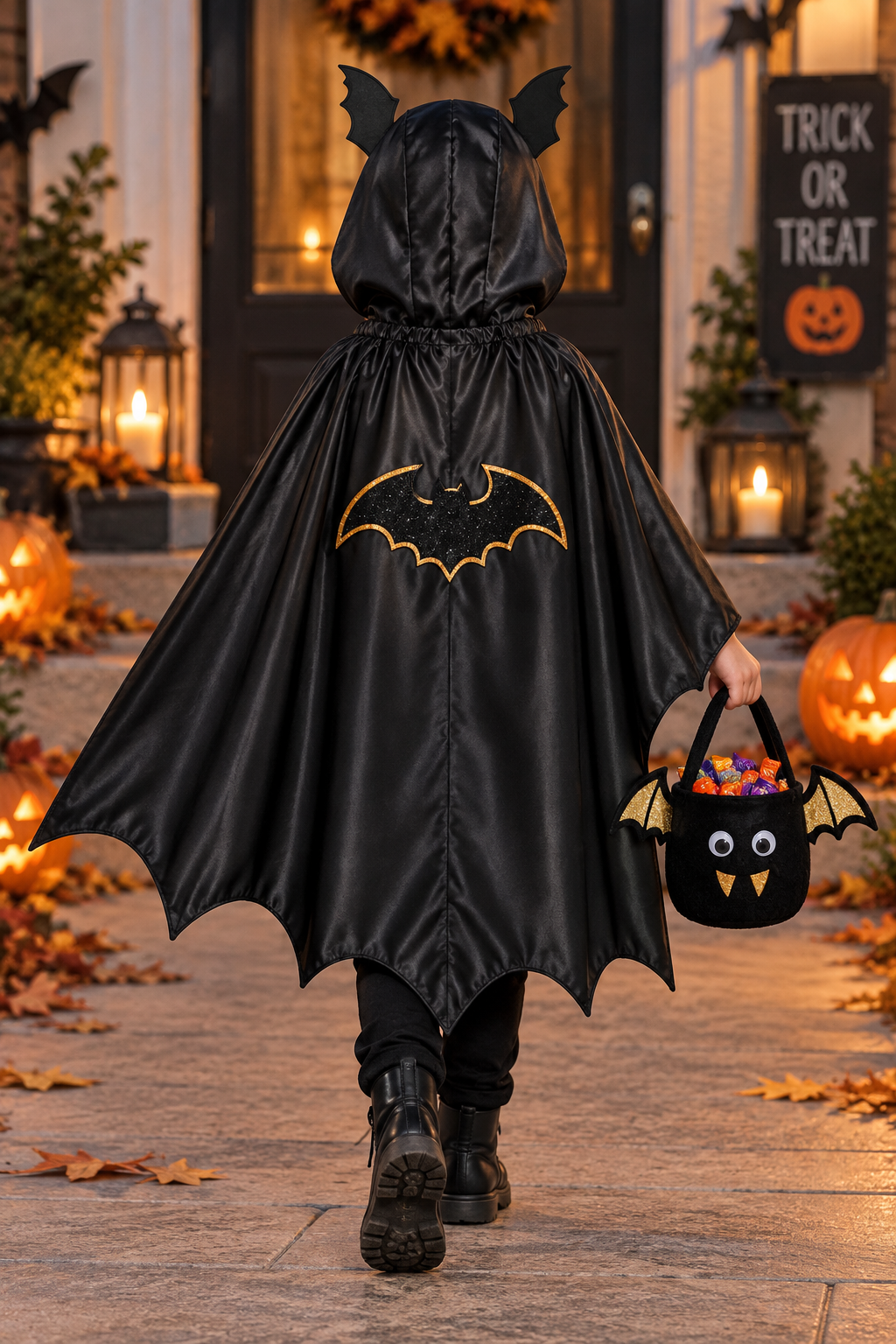 TIPY TIPY TAP BAT CAPE WITH BAG - BLACK