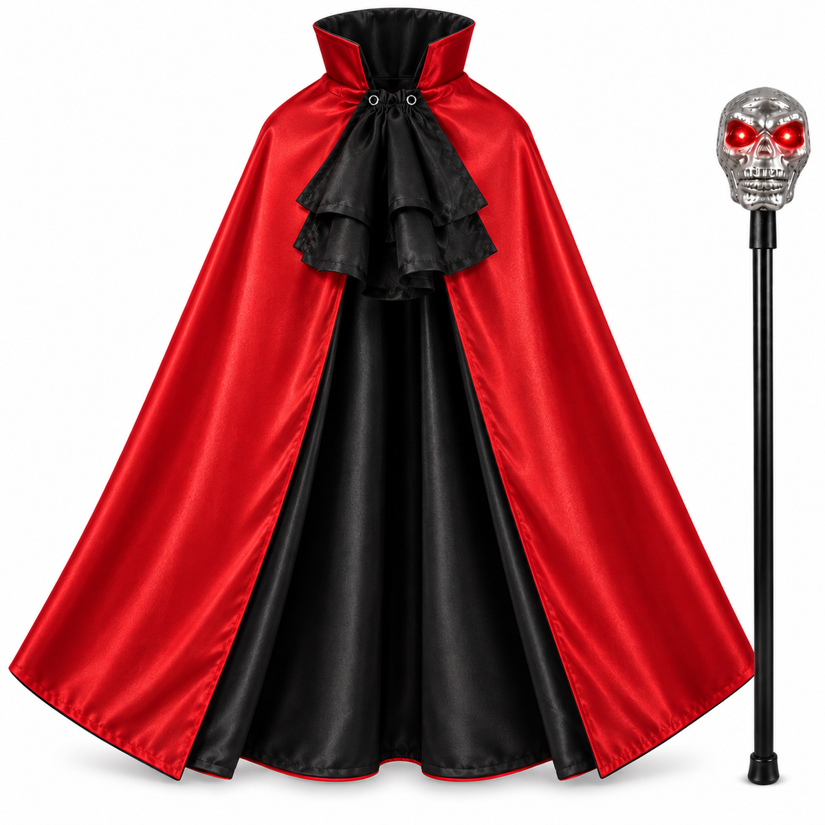 TIPY TIPY TAP DRACULA CAPE WITH STICK - BLACK/RED