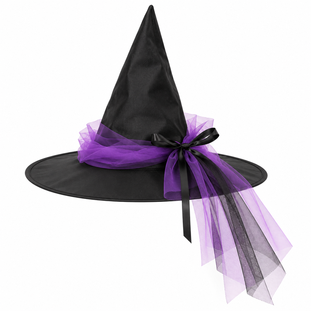 TIPY TIPY TAP WITCH CAPE WITH CAP & BROOM - PURPLE/BLACK