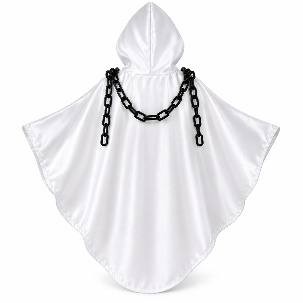 TIPY TIPY TAP GHOST PONCHOO WITH BODYCHAINS AND BAG - WHITE