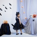 TIPY TIPY TAP CAT TUTU SKIRT WITH ATTACHED TAIL,CLIPS AND CHOKER - BLACK