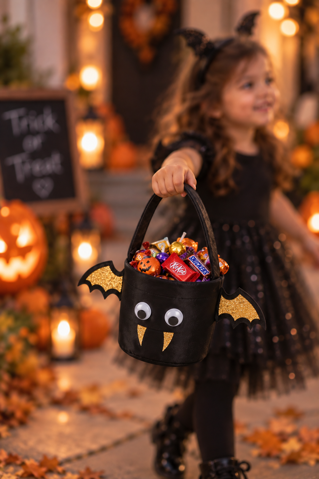 TIPY TIPY TAP HALLOWEEN THEME BAT BAG - BLACK