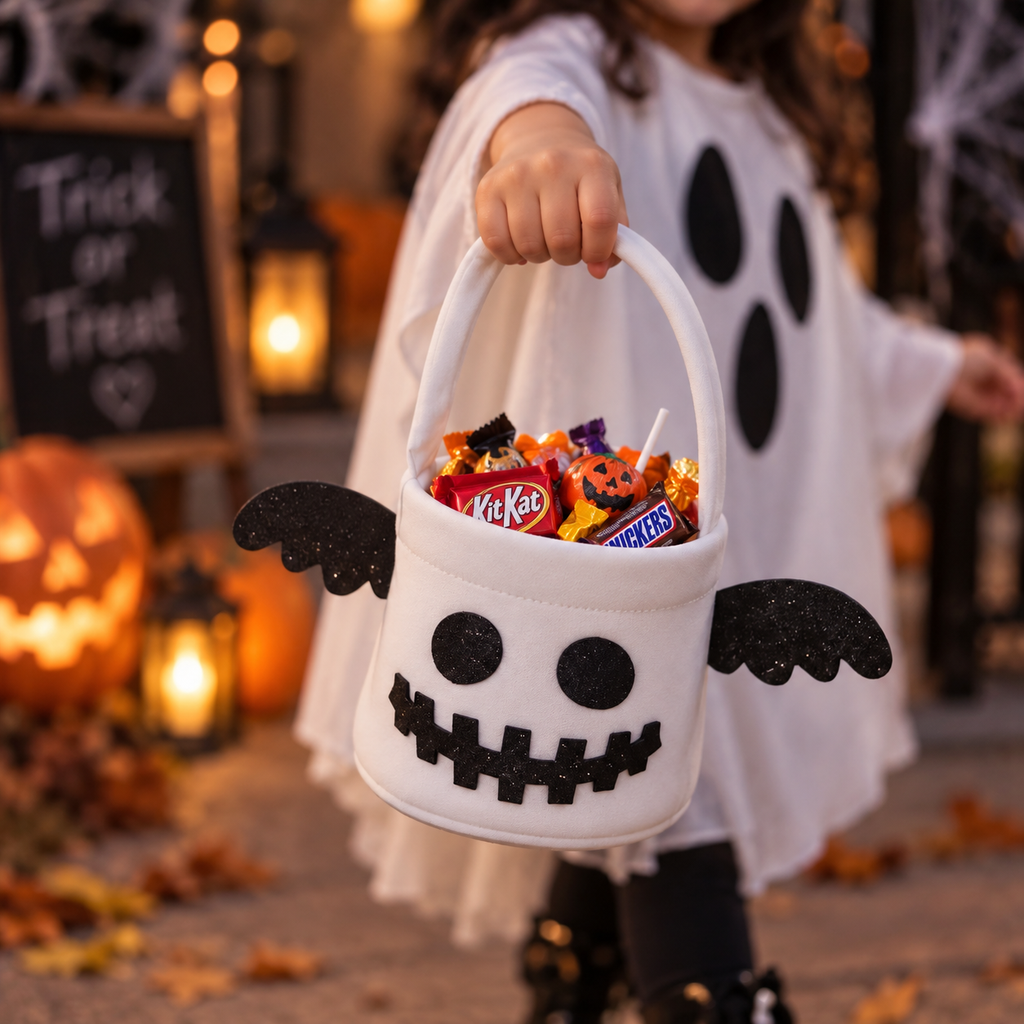 TIPY TIPY TAP HALLOWEEN THEME GHOST BAG - WHITE