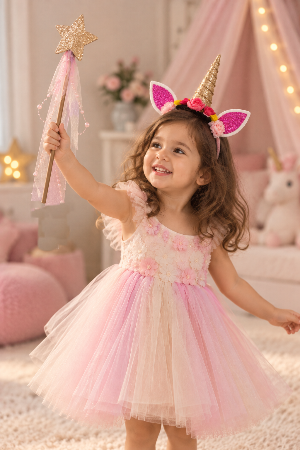 TIPY TIPY TAP UNICORN THEME HAIRBAND & WAND - MULTICOLOR