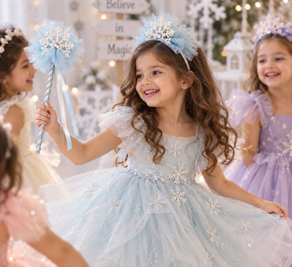 TIPY TIPY TAP SNOWFLAKES THEME HAIRBAND & WAND - BLUE
