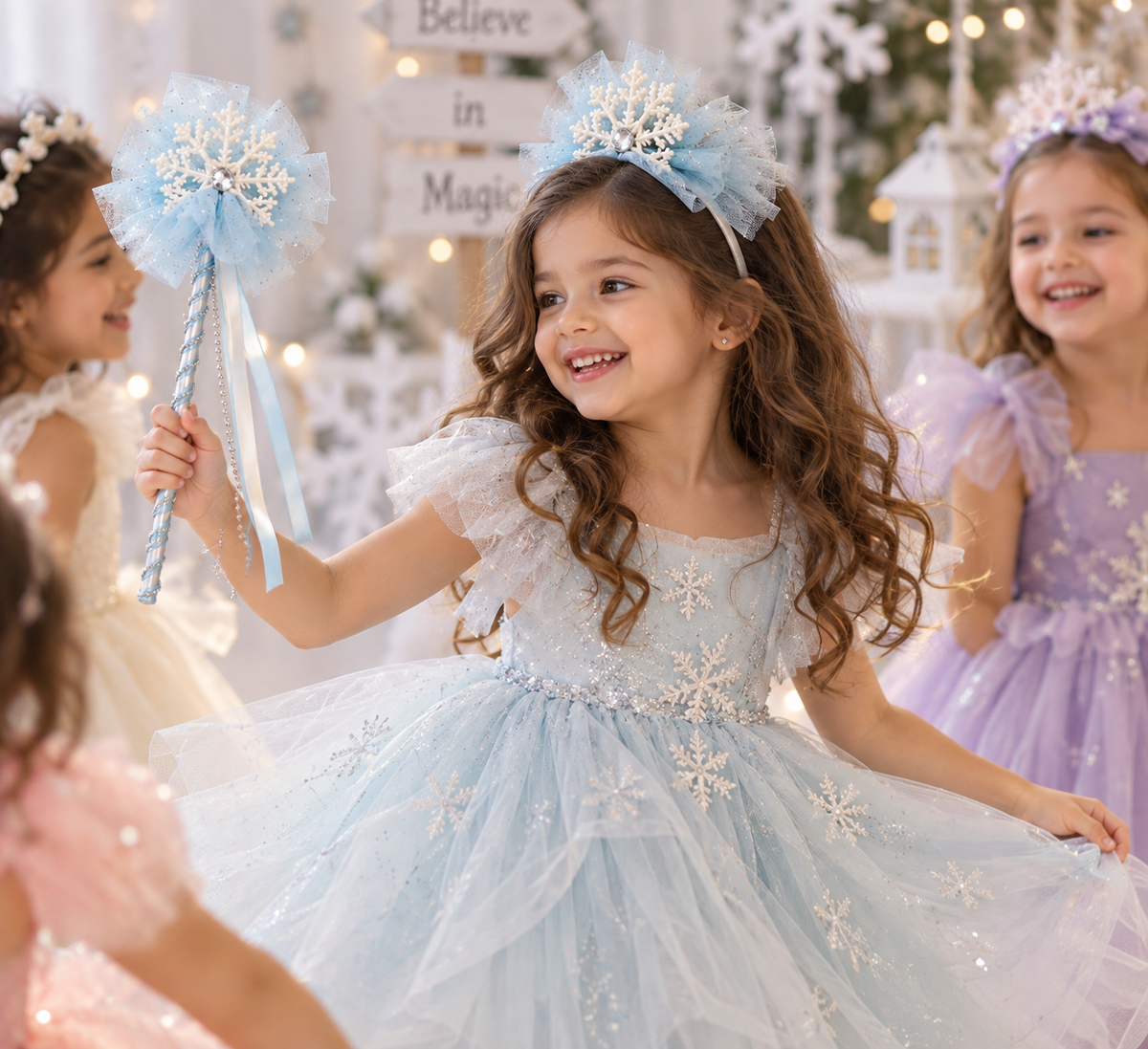 TIPY TIPY TAP SNOWFLAKES THEME HAIRBAND & WAND - BLUE