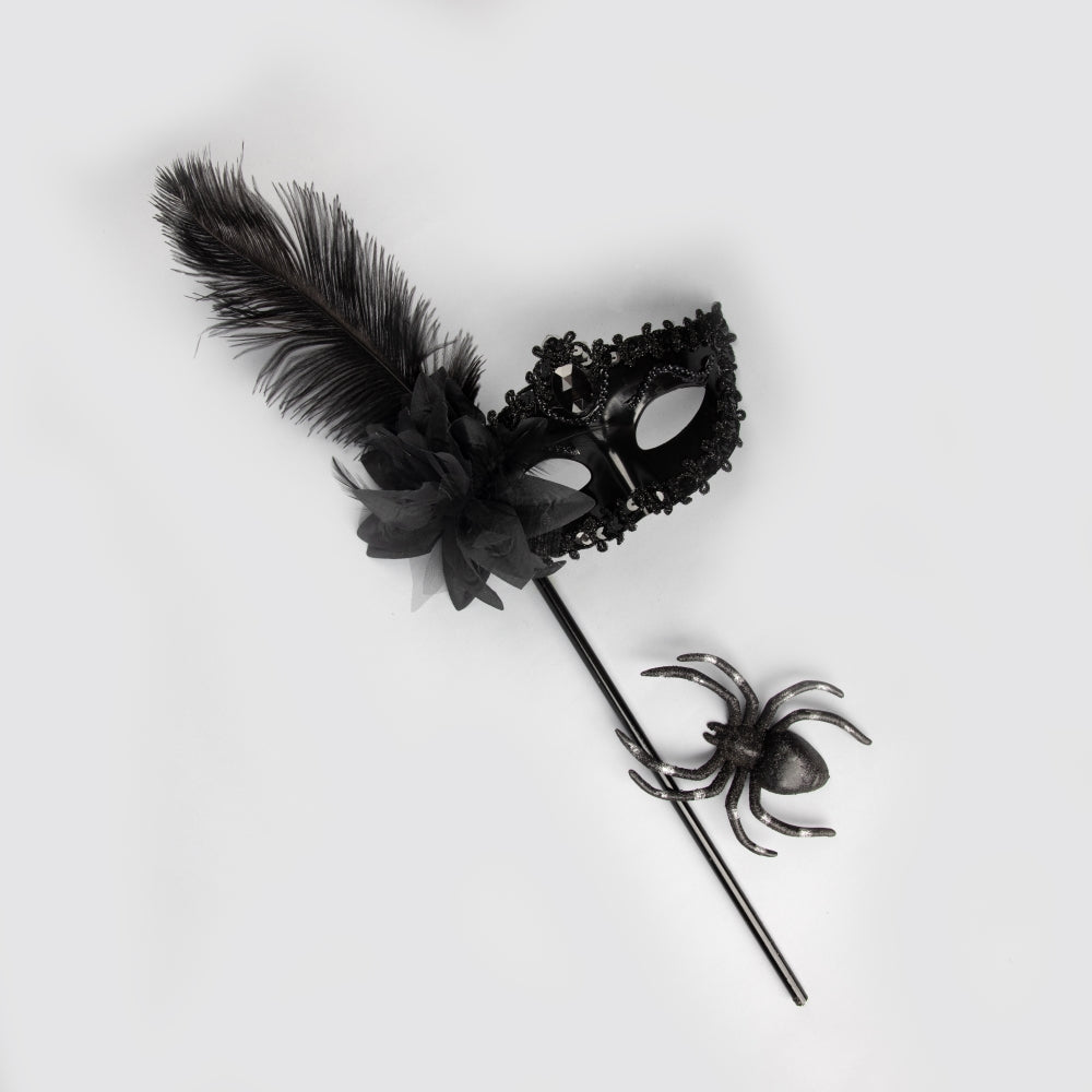 TIPY TIPY TAP MASQUERADE MASK WITH STICK - BLACK