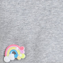 TIPY TIPY TAP UNISEX RAINBOW EMBELLISHED CAP WITH MITTENS - LIGHT GREY