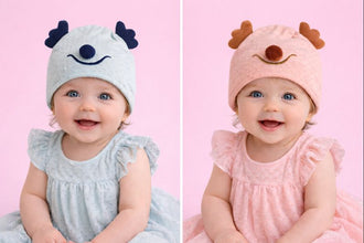 TIPY TIPY TAP SET OF 2 UNISEX REINDEER CAP - PINK/BLUE