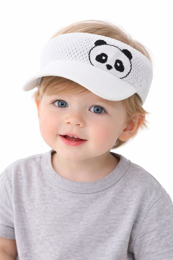 TIPY TIPY TAP UNISEX CARTOON PRINT SPORTY SUN CAP - WHITE