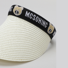 TIPY TIPY TAP FEMALE STRAW TEDDY PRINT SUNSHIED CAP - IVORY