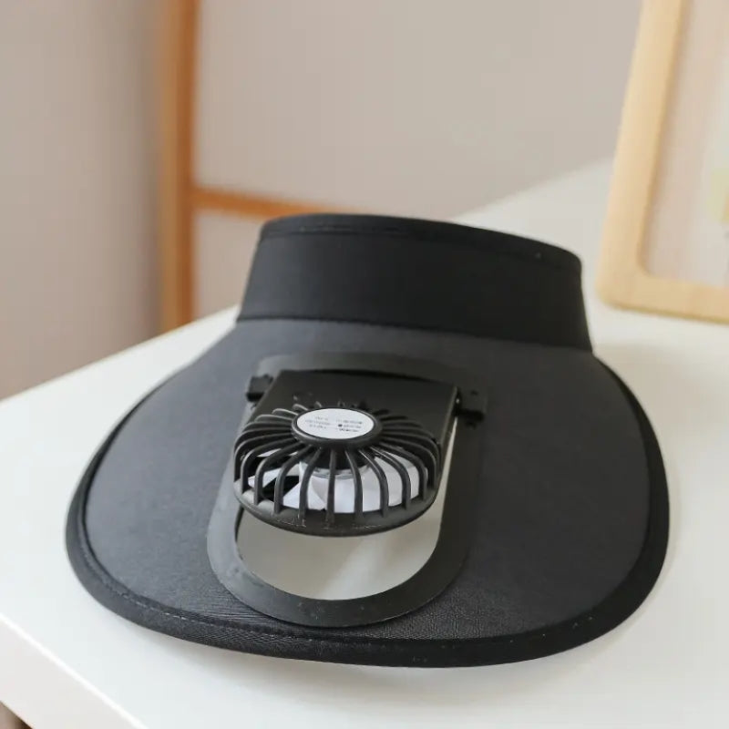 TIPY TIPY TAP UNISEX CHARGEBLE FAN ADJUSTABLE SUN CAP - BLACK