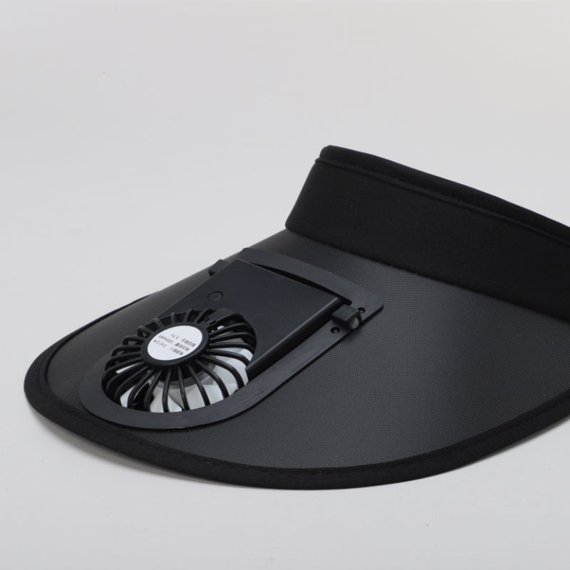 TIPY TIPY TAP UNISEX CHARGEBLE FAN ADJUSTABLE SUN CAP - BLACK
