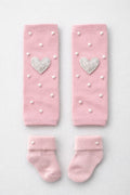 TIPY TIPY TAP BLUSH HEART PEARL BABY LEGWARMER & SOCKS SET