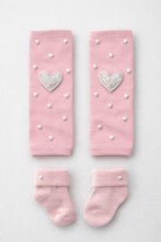 TIPY TIPY TAP BLUSH HEART PEARL BABY LEGWARMER & SOCKS SET