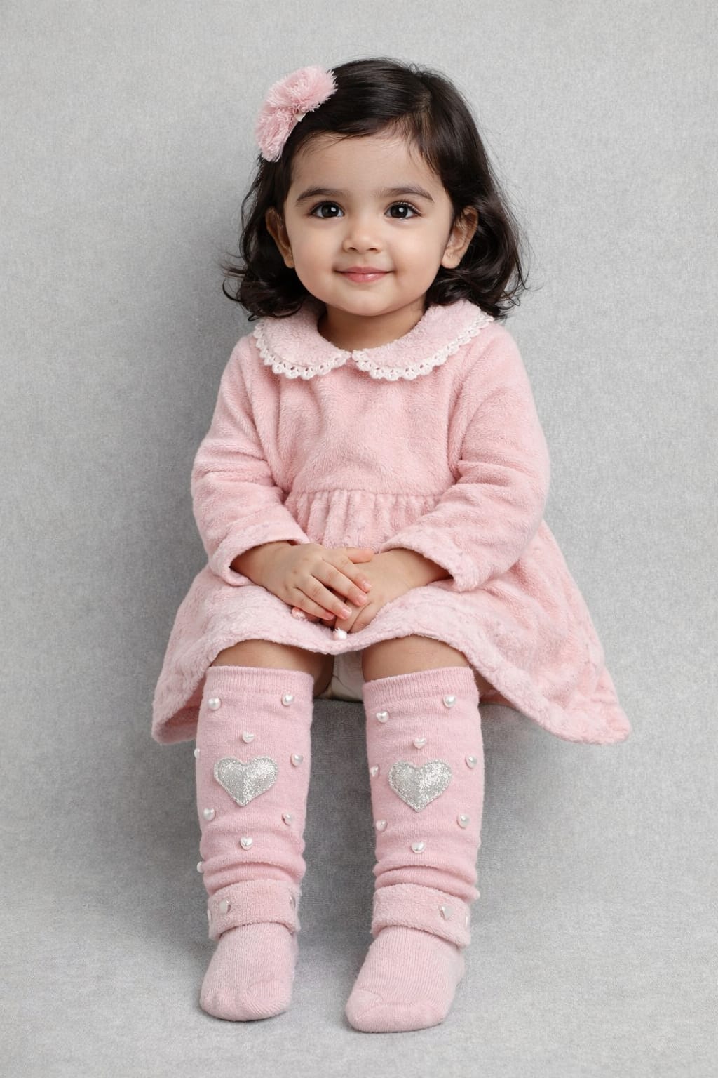 TIPY TIPY TAP BLUSH HEART PEARL BABY LEGWARMER & SOCKS SET