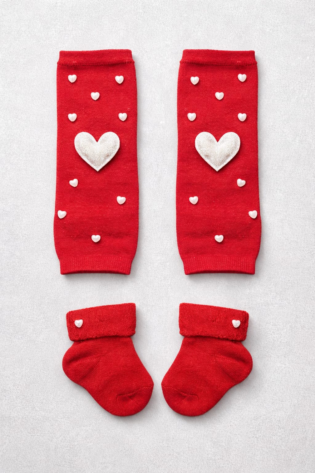 TIPY TIPY TAP SWEETHEART RED  BABY LEG WARMER WITH SOCKS.