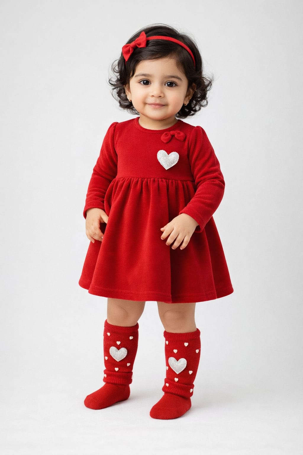 TIPY TIPY TAP SWEETHEART RED  BABY LEG WARMER WITH SOCKS.