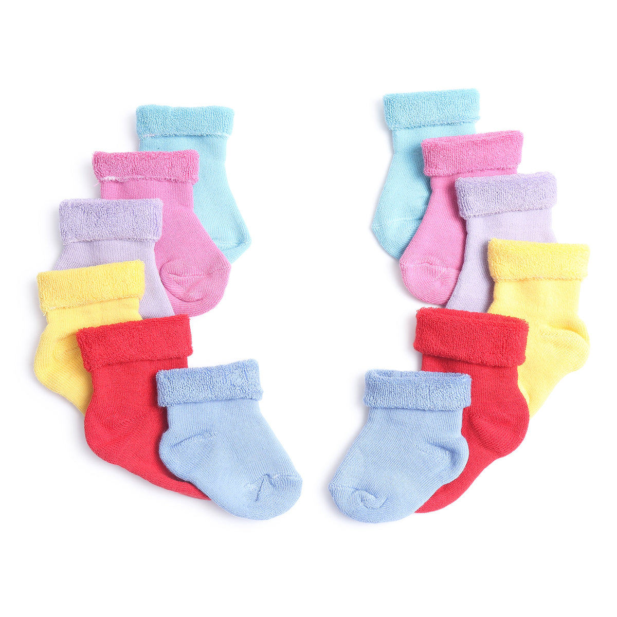 TIPY TIPY TAP SET OF 6 COTTON SOCKS - RED,YELLOW,PINK,LILAC,BLUE,TURQOISE