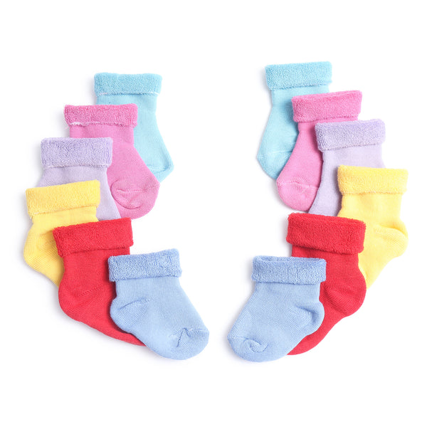 TIPY TIPY TAP SET OF 6 COTTON SOCKS - RED,YELLOW,PINK,LILAC,BLUE,TURQOISE