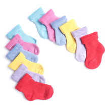 TIPY TIPY TAP SET OF 6 COTTON SOCKS - RED,YELLOW,PINK,LILAC,BLUE,TURQOISE
