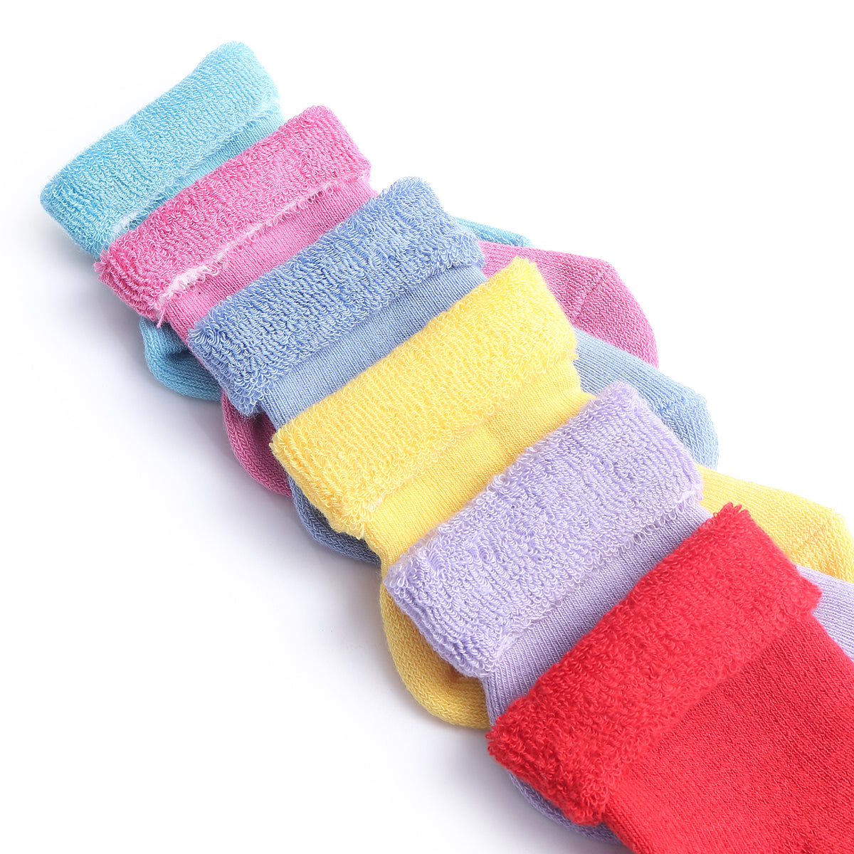 TIPY TIPY TAP SET OF 6 COTTON SOCKS - RED,YELLOW,PINK,LILAC,BLUE,TURQOISE