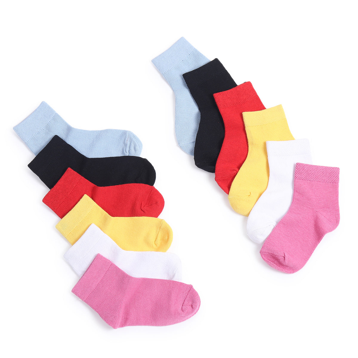 TIPY TIPY TAP SET OF 6 SOLID COLOR COTTON SOCKS - MULTICOLOR