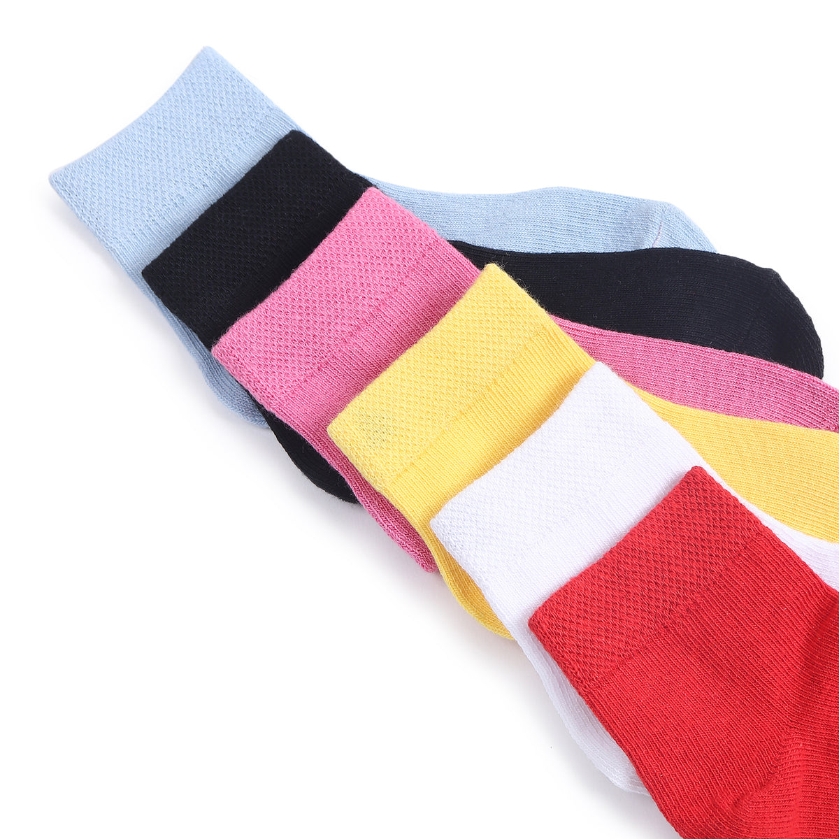 TIPY TIPY TAP SET OF 6 SOLID COLOR COTTON SOCKS - MULTICOLOR