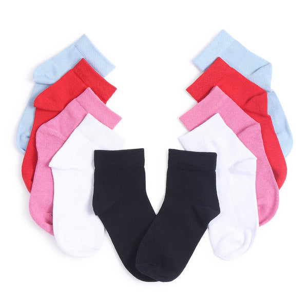 TIPY TIPY TAP SET OF 5 SOLID COLOR COTTON SOCKS - MULTICOLOR
