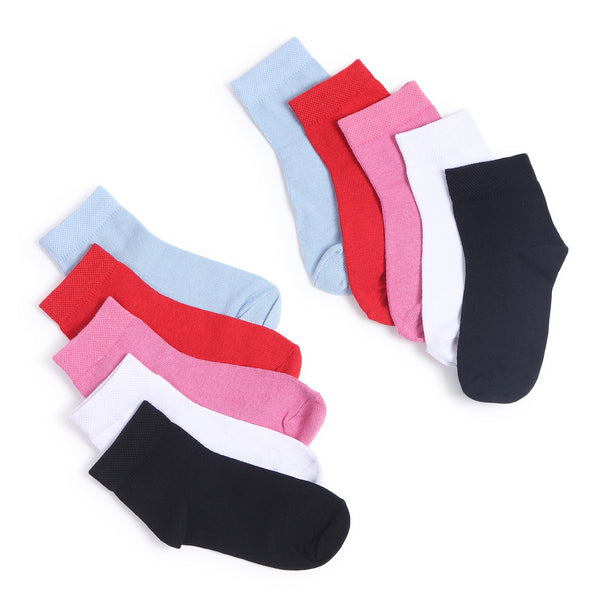 TIPY TIPY TAP SET OF 5 SOLID COLOR COTTON SOCKS - MULTICOLOR