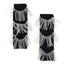 TIPY TIPY TAP PEARL FRINGE LEGWARMERS WITH SOCKS & HEADBAND - BLACK
