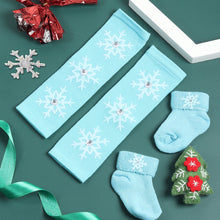 TIPY TIPY TAP SNOWFLAKES EMBELLISHED LEGWARMER WITH SOCKS & HEADBAND - BLUE