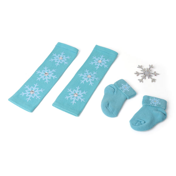 TIPY TIPY TAP SNOWFLAKES EMBELLISHED LEGWARMER WITH SOCKS & HEADBAND - BLUE