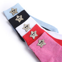 TIPY TIPY TAP SET OF 5 COTTON SMILEY SOCKS - PINK,RED,WHITE,BLACK,BLUE