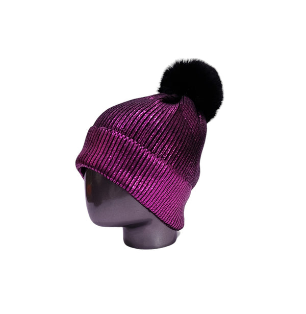 TIPY TIPY TAP GLITTERY POMPOM CAP - PINK