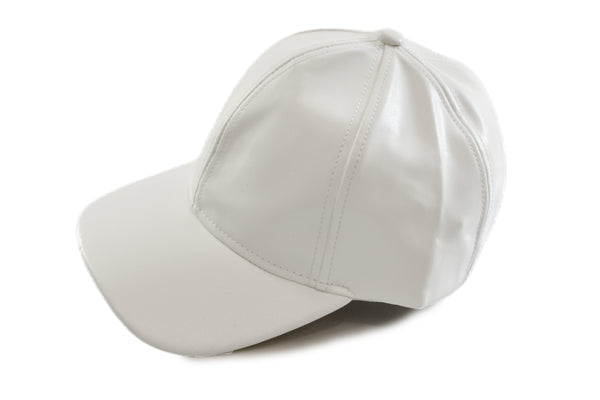 TIPY TIPY TAP LEATHERITE BASEBALL CAP - WHITE