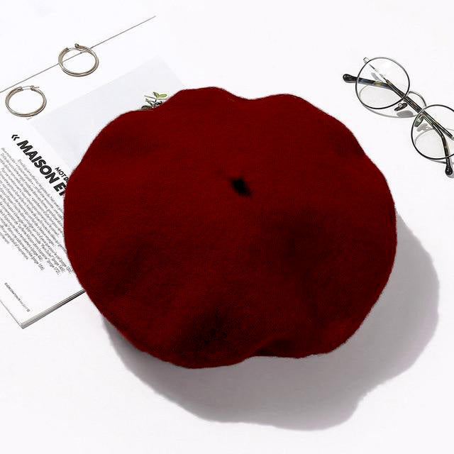 TIPY TIPY TAP WINTER BERET CAP - MAROON