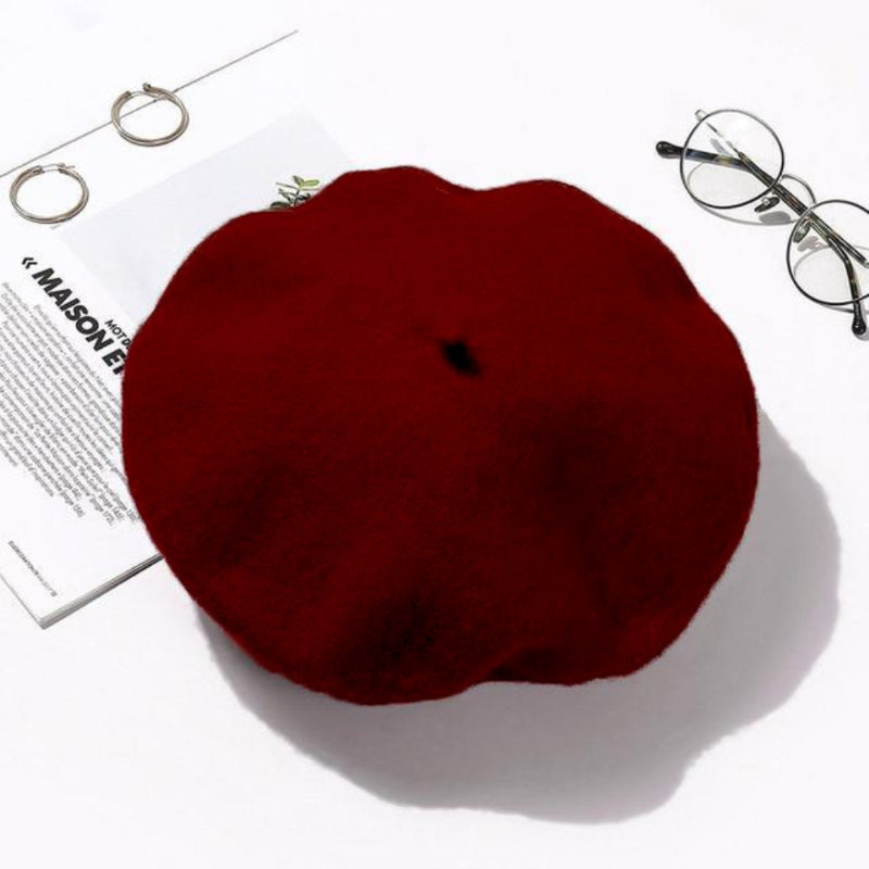 TIPY TIPY TAP WINTER BERET HAT - MAROON 6-14 MONTH