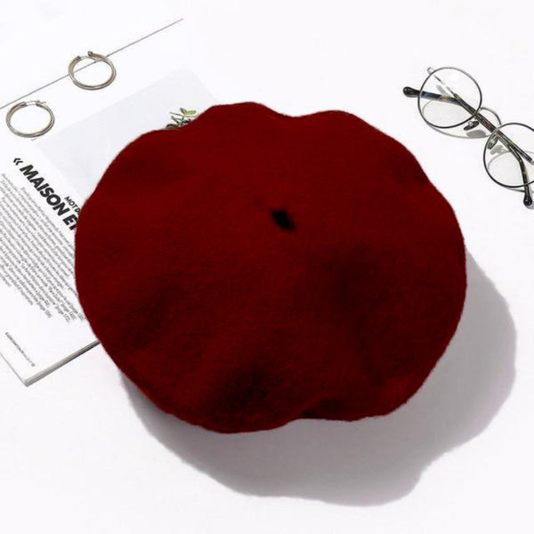 TIPY TIPY TAP WINTER BERET HAT - MAROON