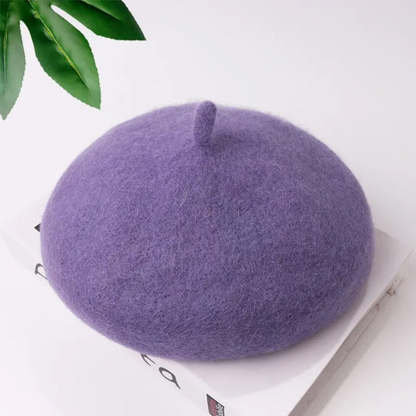 TIPY TIPY TAP WINTER BERET CAP - PURPLE