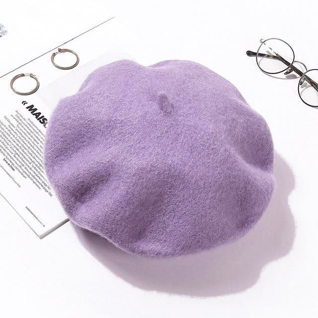 TIPY TIPY TAP WINTER BERET CAP - PURPLE