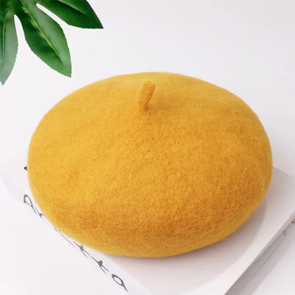 TIPY TIPY TAP WINTER BERET CAP - MUSTURD